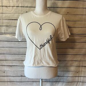 League Cream Graphic Thankful Crop T-Shirt Short Sleeve